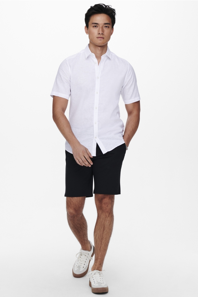ONSCAIDEN SS SOLID LINEN SHIRT NOOS 22009885 WHITE